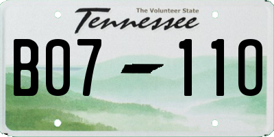 TN license plate B0711O
