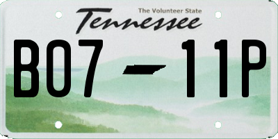 TN license plate B0711P