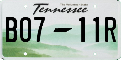 TN license plate B0711R