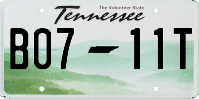 TN license plate B0711T
