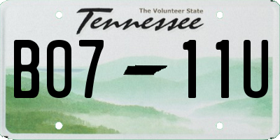 TN license plate B0711U
