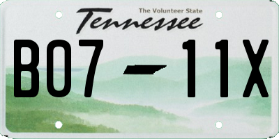 TN license plate B0711X