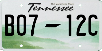 TN license plate B0712C