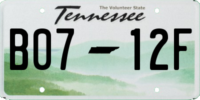 TN license plate B0712F
