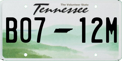 TN license plate B0712M