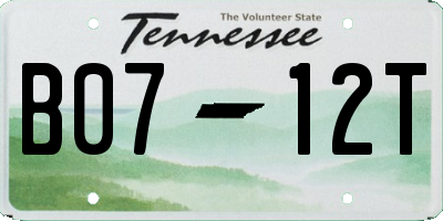 TN license plate B0712T