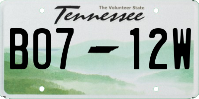 TN license plate B0712W