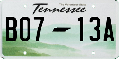 TN license plate B0713A