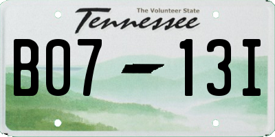 TN license plate B0713I