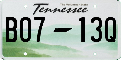 TN license plate B0713Q