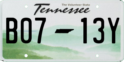 TN license plate B0713Y