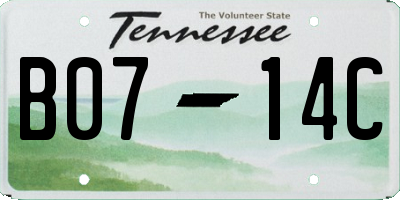 TN license plate B0714C