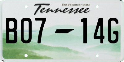 TN license plate B0714G