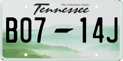 TN license plate B0714J
