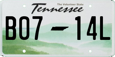 TN license plate B0714L