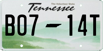 TN license plate B0714T