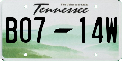 TN license plate B0714W