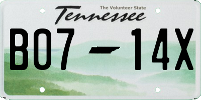 TN license plate B0714X
