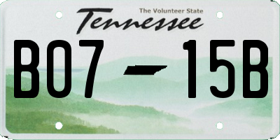 TN license plate B0715B