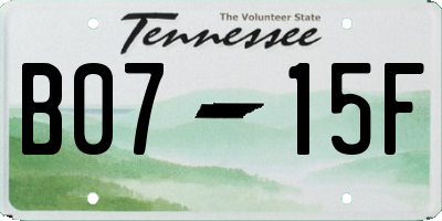 TN license plate B0715F