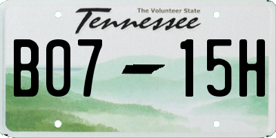 TN license plate B0715H