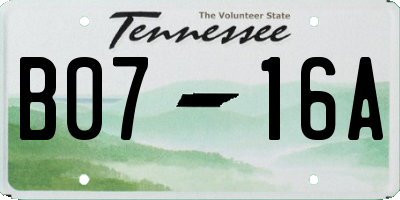 TN license plate B0716A