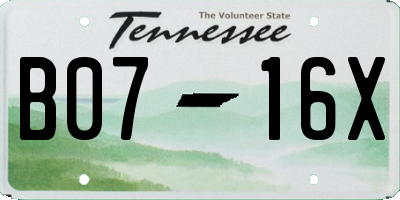 TN license plate B0716X