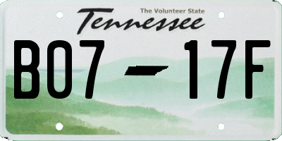 TN license plate B0717F