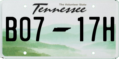 TN license plate B0717H
