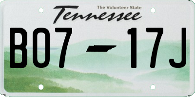 TN license plate B0717J