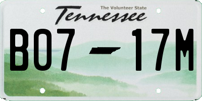 TN license plate B0717M