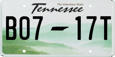 TN license plate B0717T