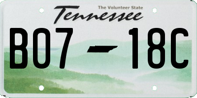TN license plate B0718C
