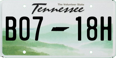 TN license plate B0718H