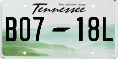 TN license plate B0718L