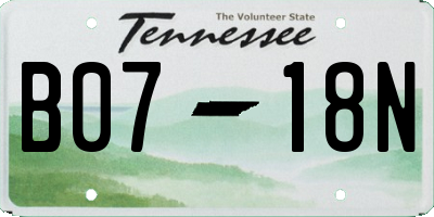 TN license plate B0718N