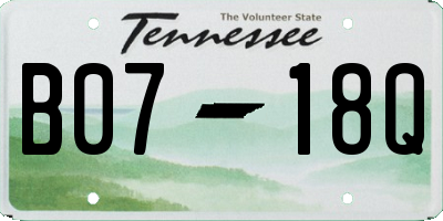 TN license plate B0718Q