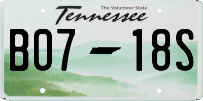TN license plate B0718S