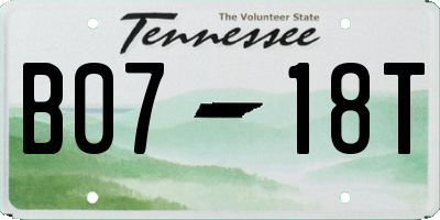 TN license plate B0718T