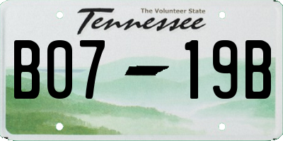 TN license plate B0719B