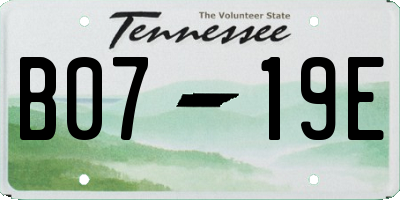 TN license plate B0719E