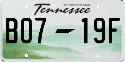 TN license plate B0719F