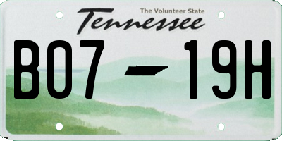 TN license plate B0719H