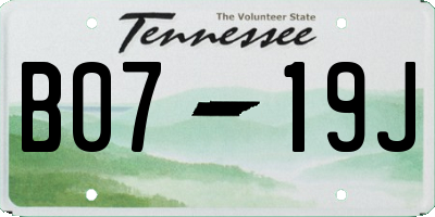 TN license plate B0719J