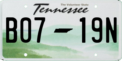 TN license plate B0719N