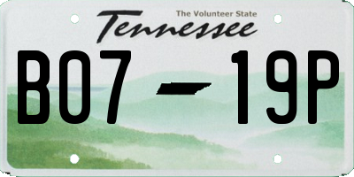 TN license plate B0719P