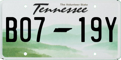 TN license plate B0719Y