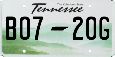 TN license plate B0720G