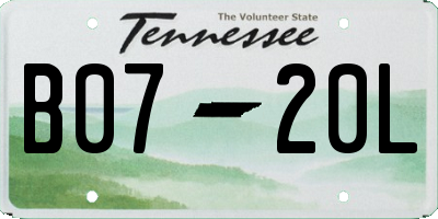TN license plate B0720L