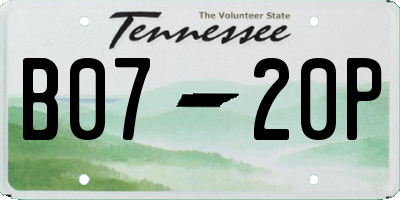 TN license plate B0720P